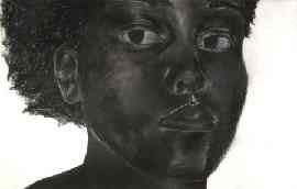Sandra Brewster, Cool Pose 7 (a), charcoal on paper, 40 x 25in, 2002